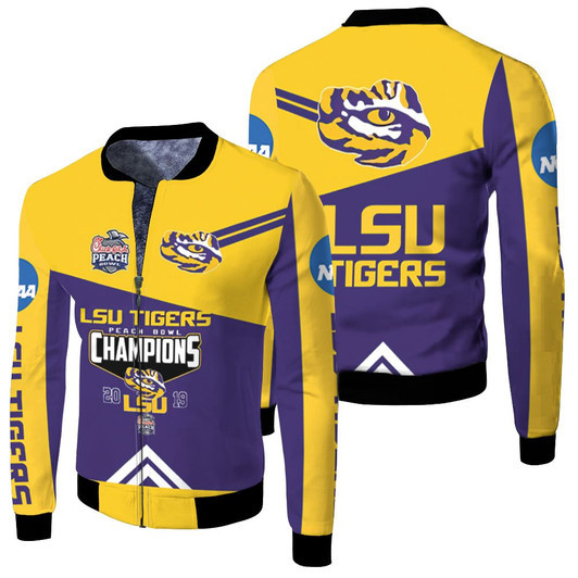 Lsu Tigers Peach Bowl Champions 2019 Ncaa For Lsu Fan Fleece Bomber Jacket