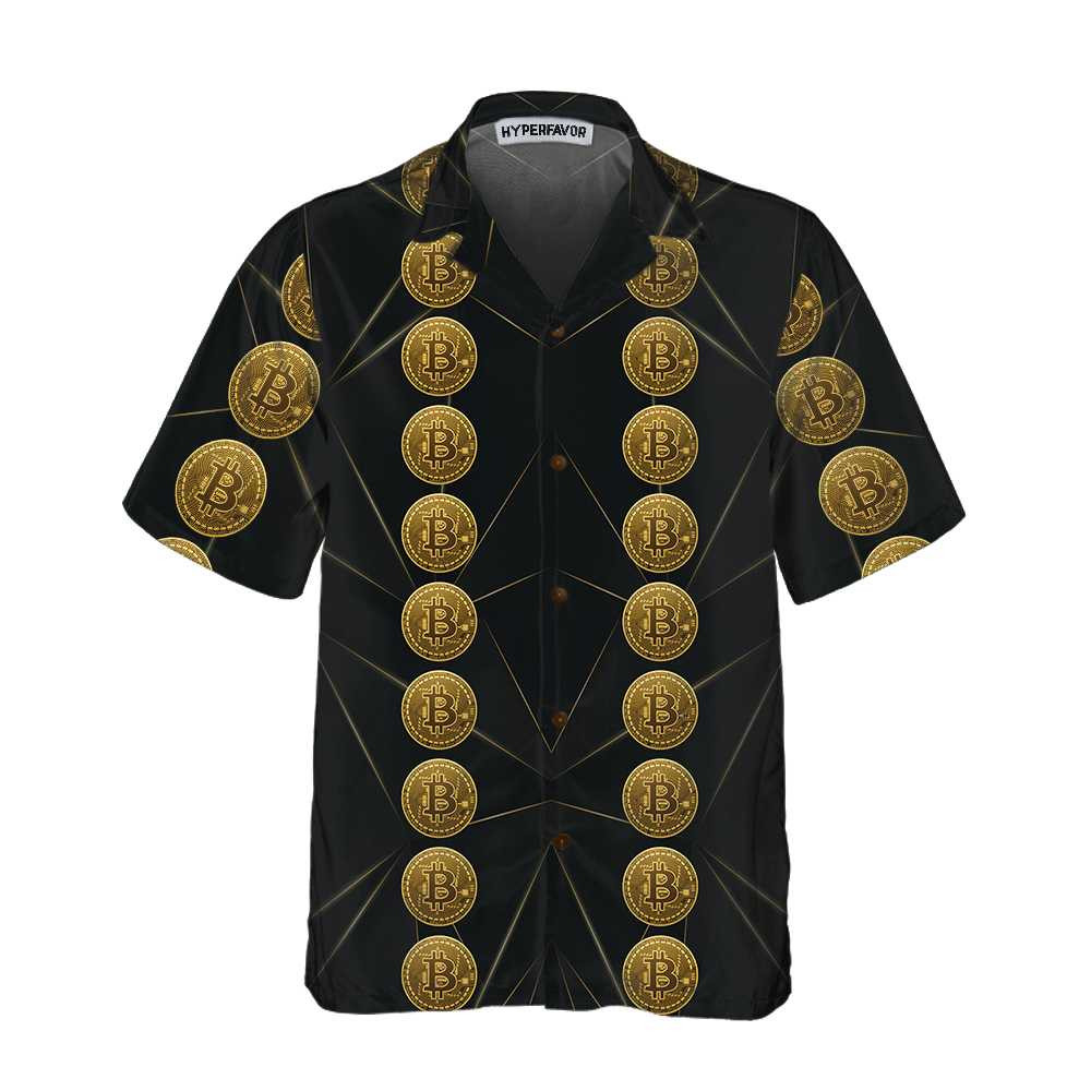 Luxury Golden Bitcoin Hawaiian Shirt Unique Bitcoin Shirt For Men  Women