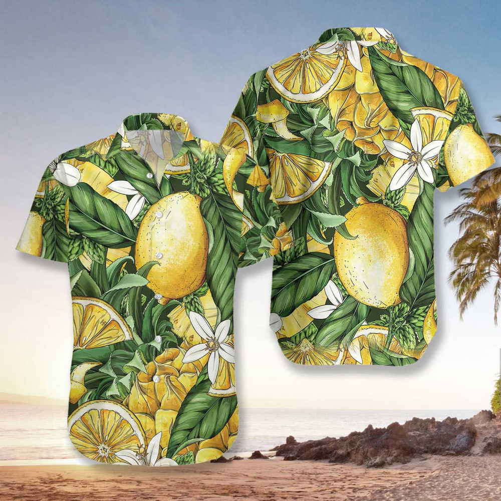 Luxury Summer Lemon And Pineapple Hawaiian Shirt For Men and Women