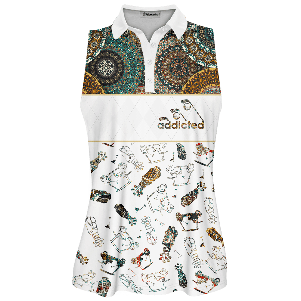 Madala Addicted Pattern Golf Sleeveless Polo Shirt Short Sleeve Long Sleeve Polo Shirt For Women