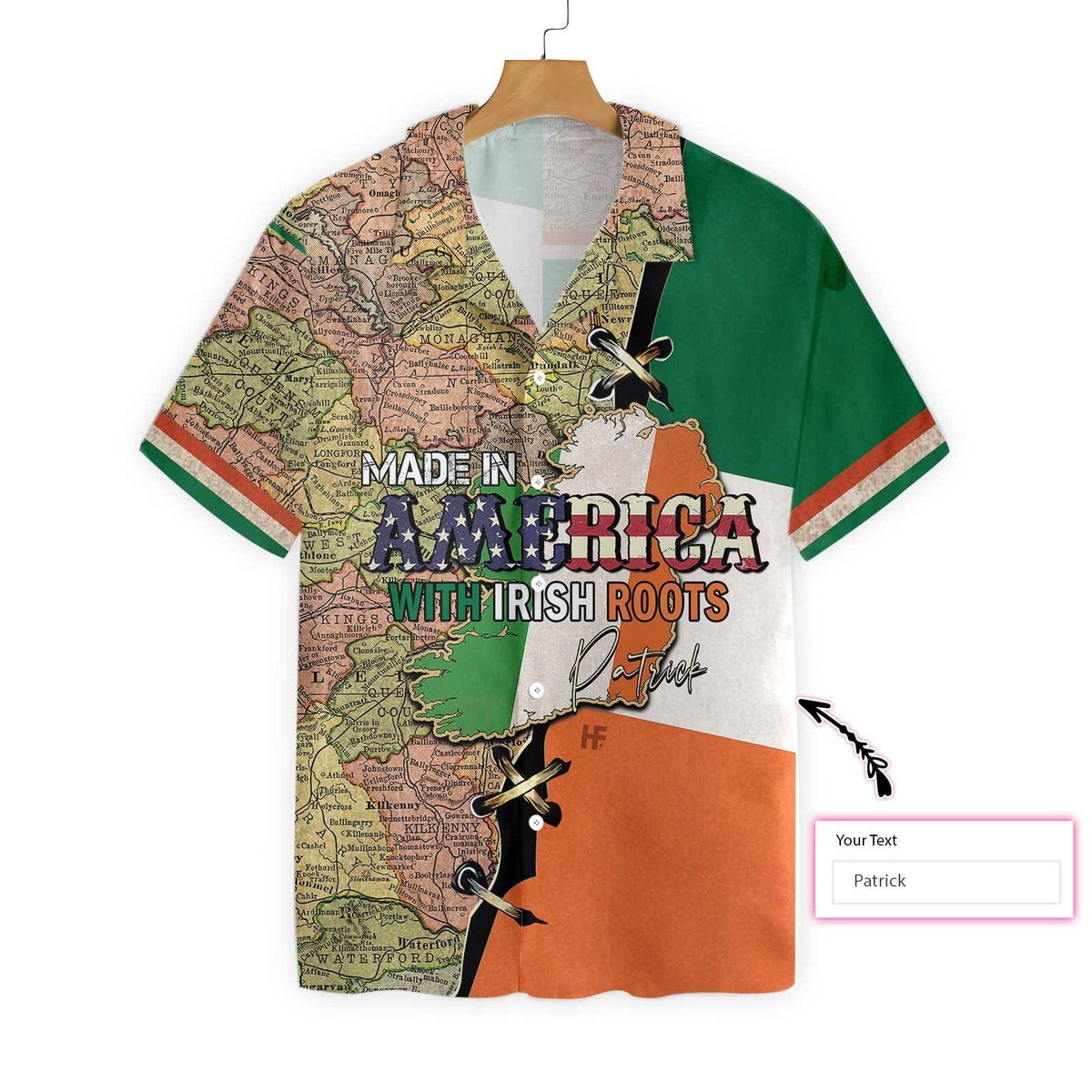 Made In America With Irish Roots Custom Hawaiian Shirt