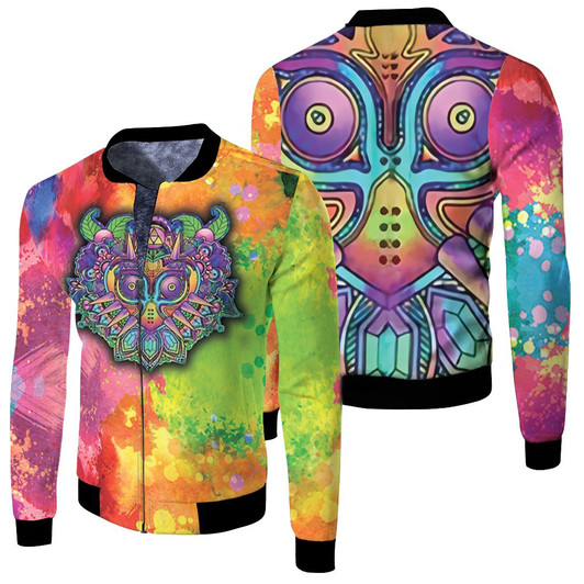 Majora Antagonist Legend Of Zelda Abstract Fleece Bomber Jacket