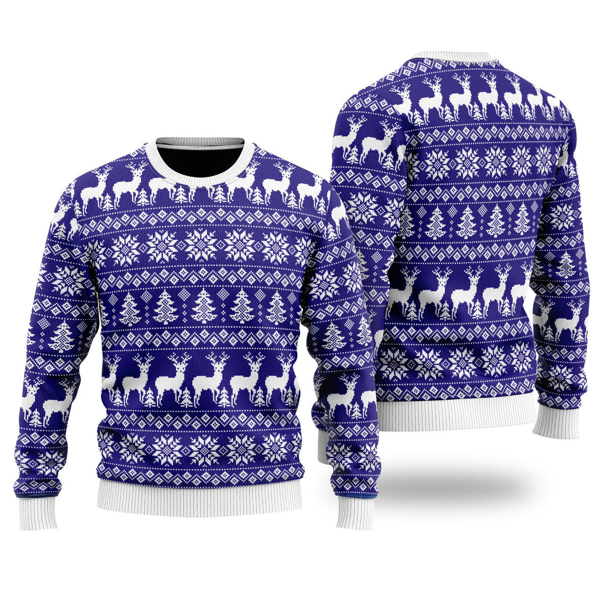 Make It Rein Deer Pattern Ugly Christmas Sweater Ugly Sweater For Men Women