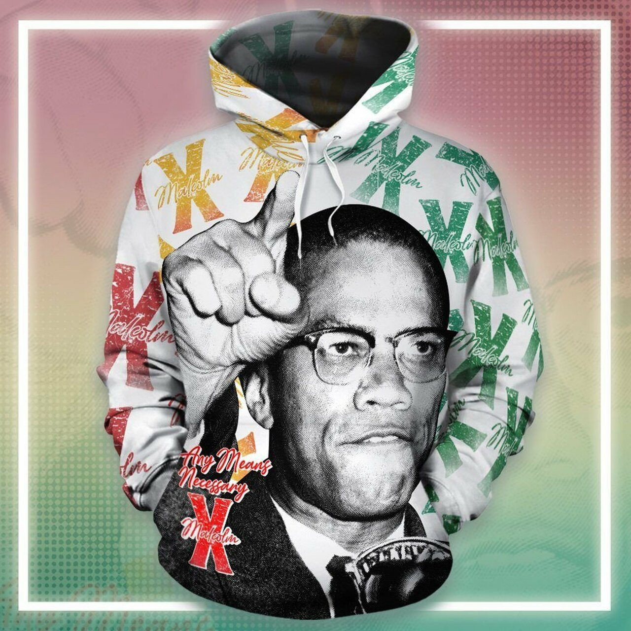 Malcolm X 3d All Over Print Hoodie