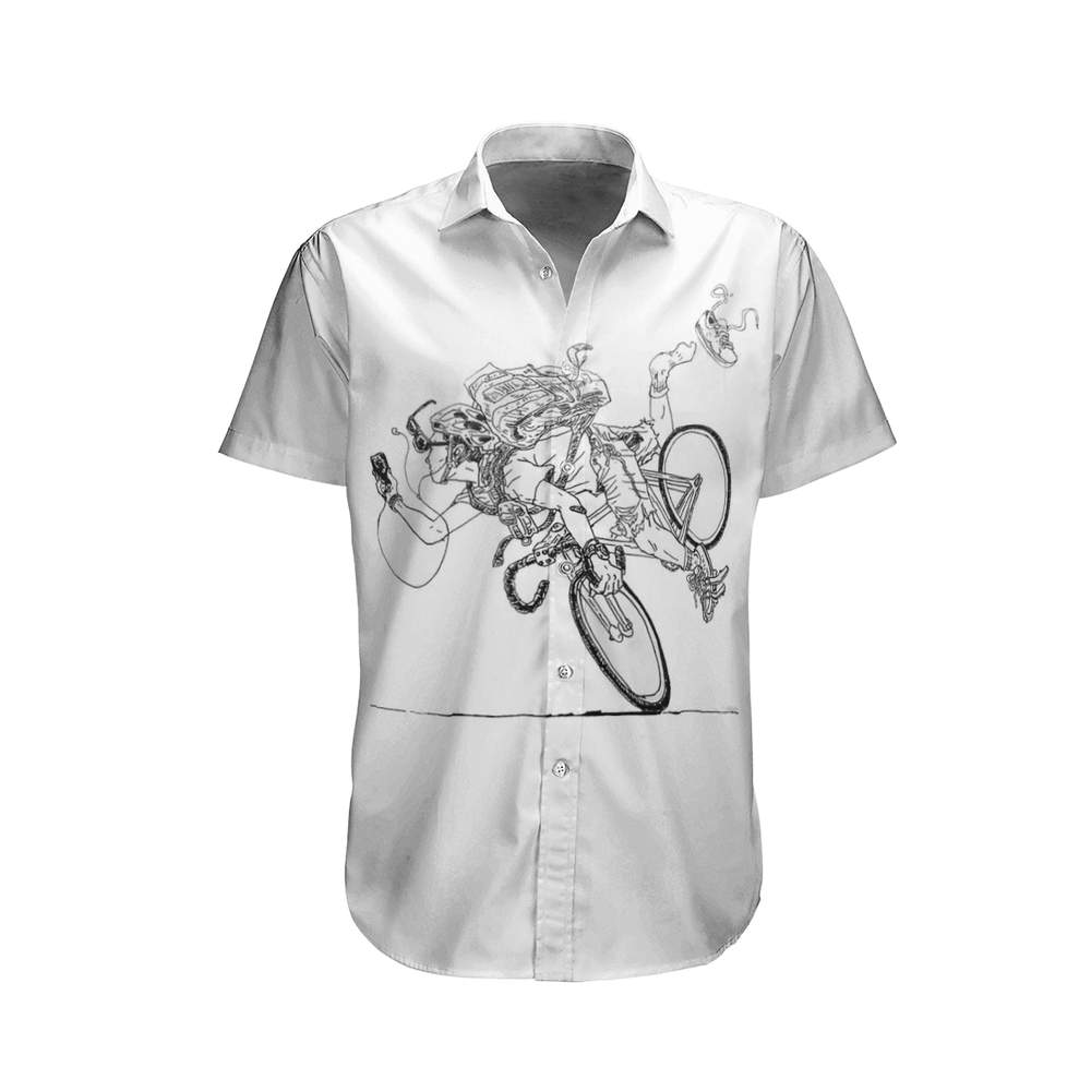 Man And Bike Aloha Hawaiian Shirt Colorful Short Sleeve Summer Beach Casual Shirt For Men And Women