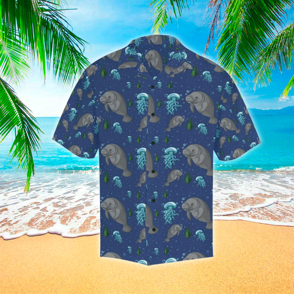 Manatee Shirt Manatee Hawaiian Shirt For Manatee Lovers Shirt for Men and Women