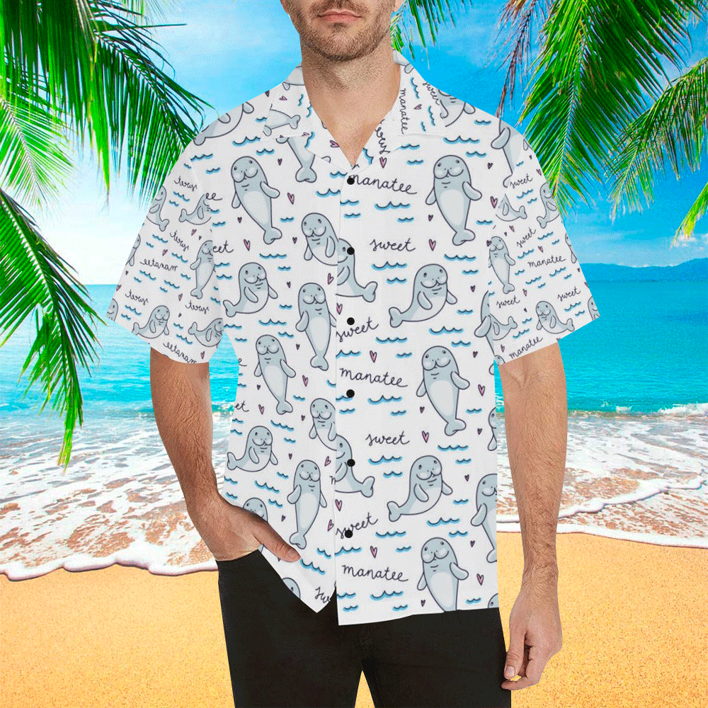 Manatee Shirt Manatee Hawaiian Shirt For Manatee Lovers Shirt for Men and Women