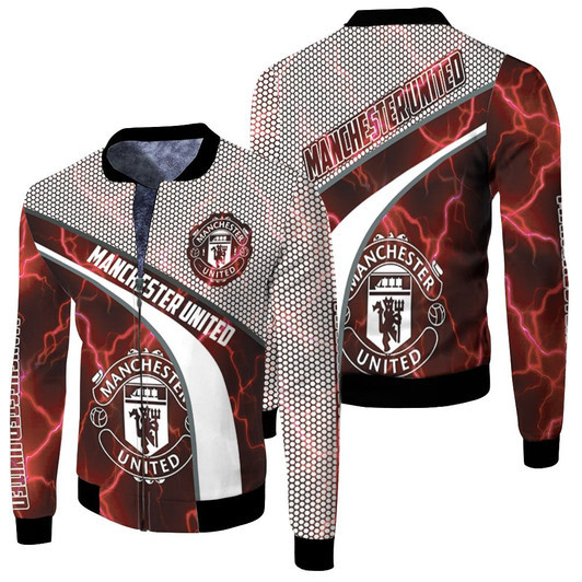 Manchester United Logo For Manucians Fleece Bomber Jacket