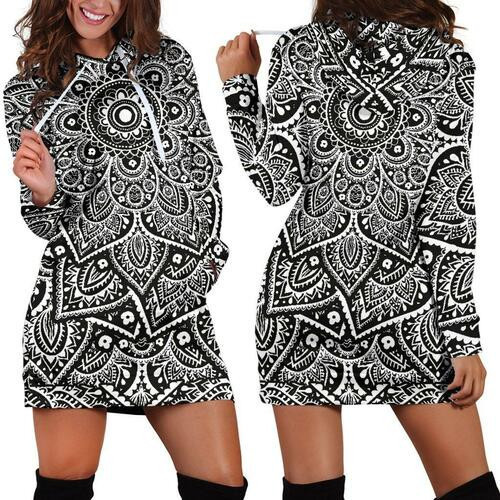 Mandala Hoodie Dress Sweater Dress Sweatshirt Dress 3d All Over Print For Women Hoodie
