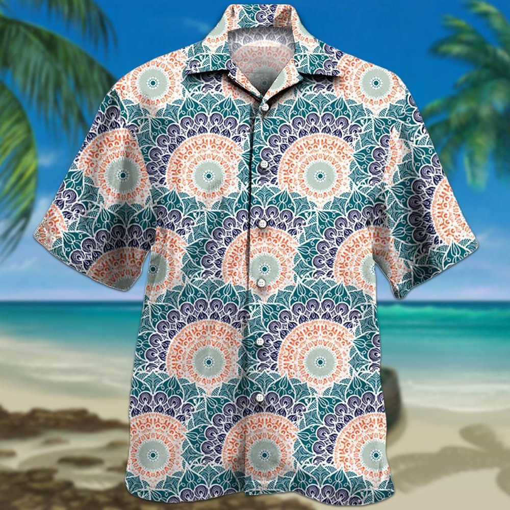 Mandala Pattern Energy Color 1 Aloha Hawaiian Shirt Colorful Short Sleeve Summer Beach Casual Shirt For Men And Women