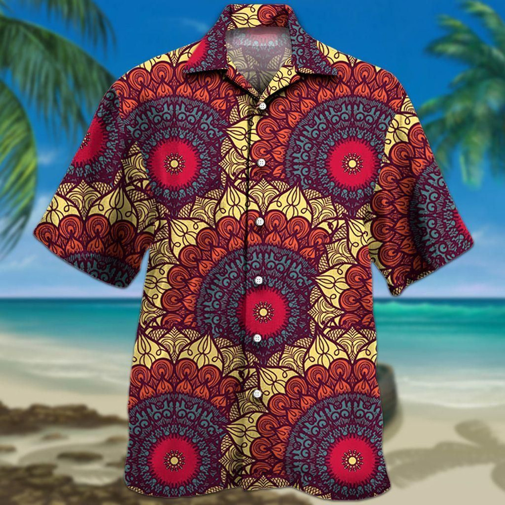 Mandala Pattern Energy Color 5 Aloha Hawaiian Shirt Colorful Short Sleeve Summer Beach Casual Shirt For Men And Women