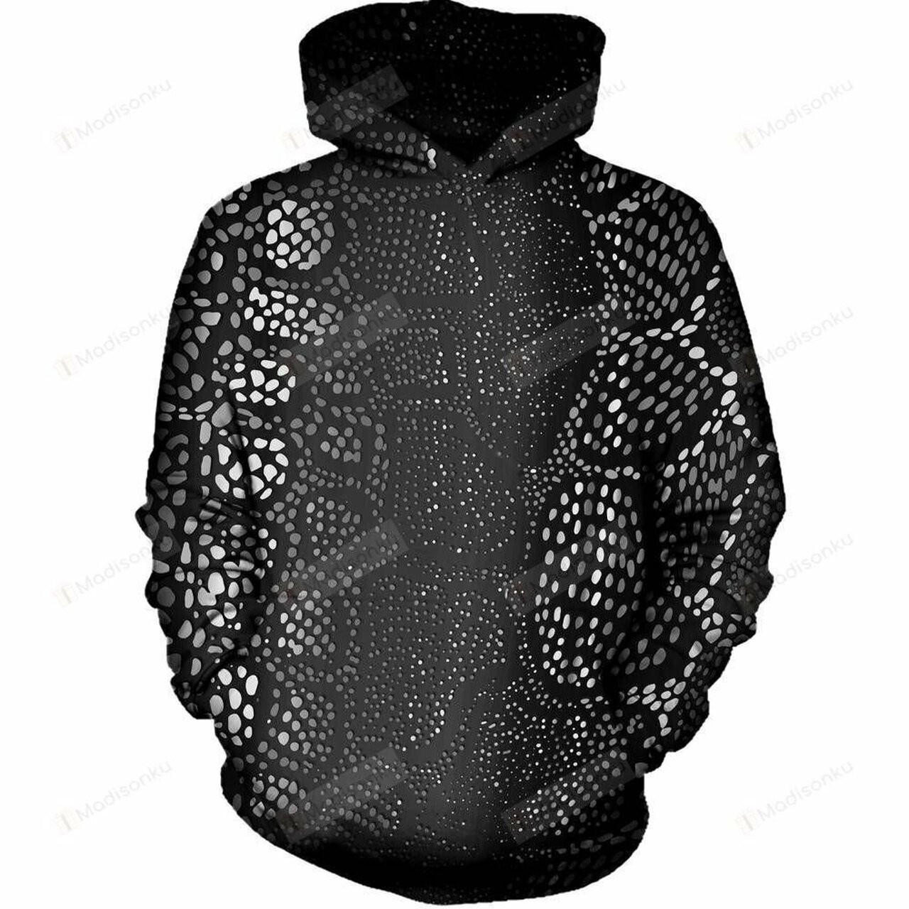 Many Dots Black 3d All Over Printed Hoodie