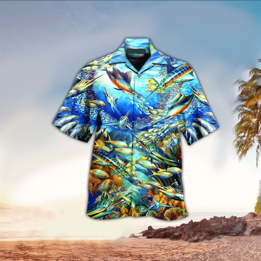 Marine Biologist Apparel Marine Biologist Hawaiian Button Up Shirt for Men and Women