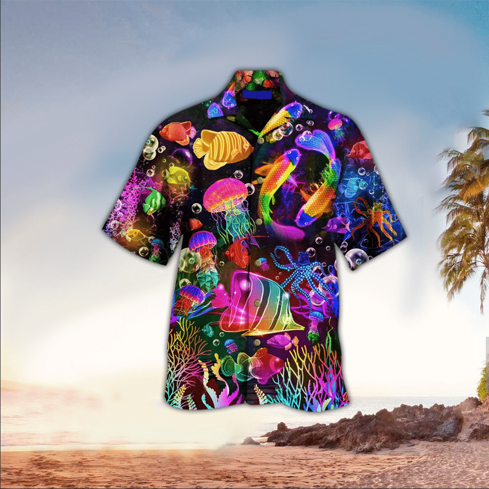 Marine Biologist Apparel Marine Biologist Hawaiian Button Up Shirt for Men and Women