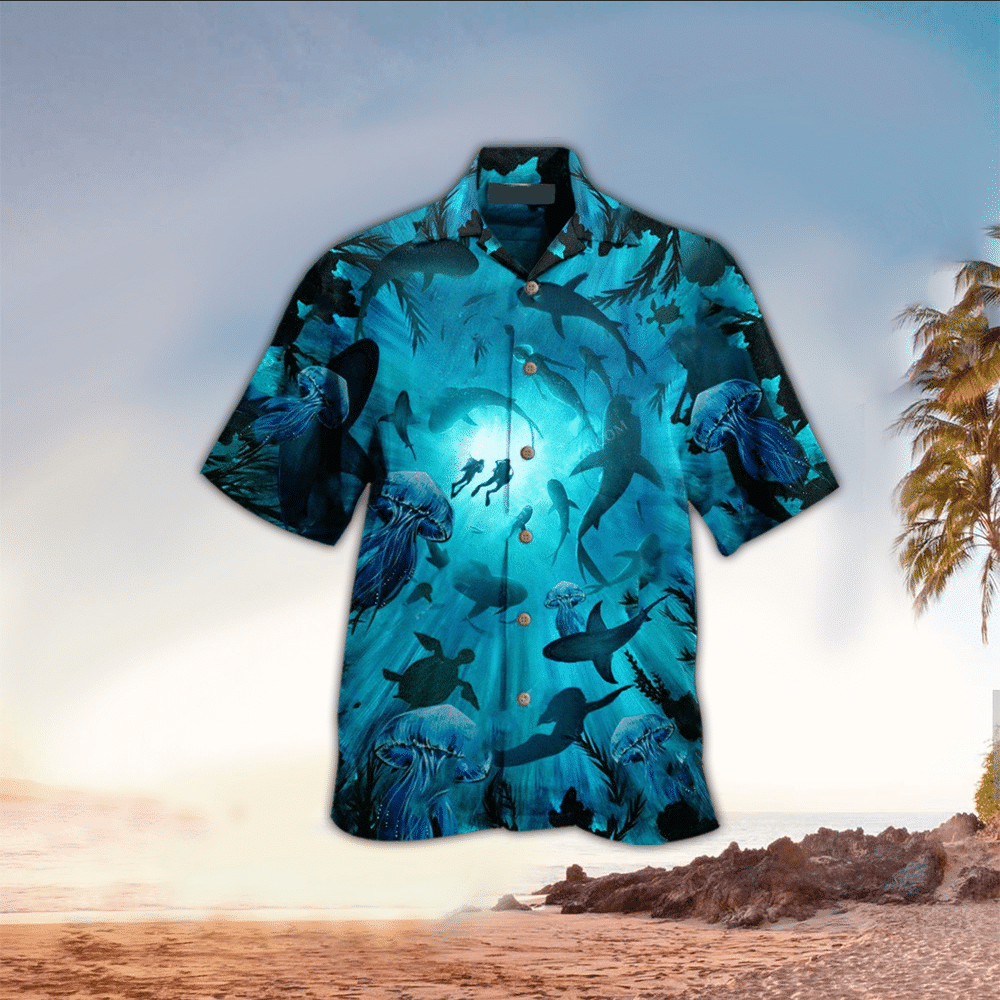 Marine Biologist Apparel Marine Biologist Hawaiian Button Up Shirt for Men and Women