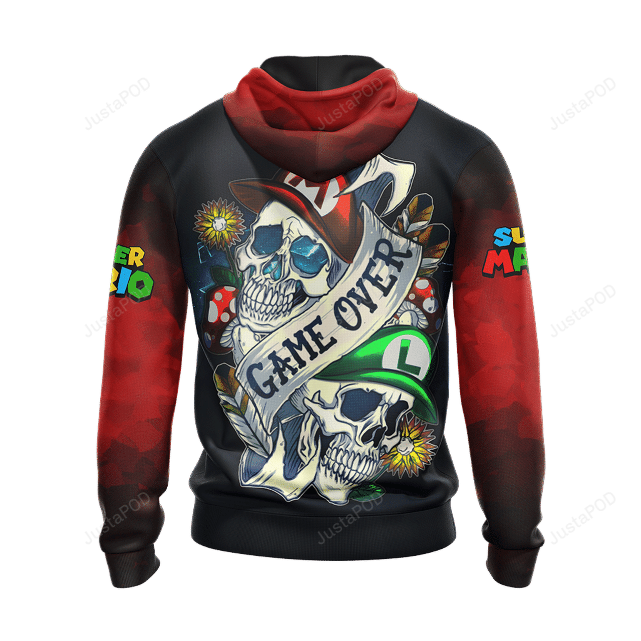 Mario Skull 3d All Over Print Hoodie