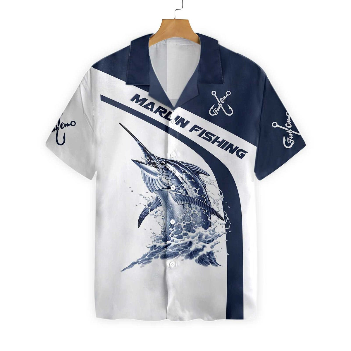 Marlin Fishing Blue Hawaiian Shirt