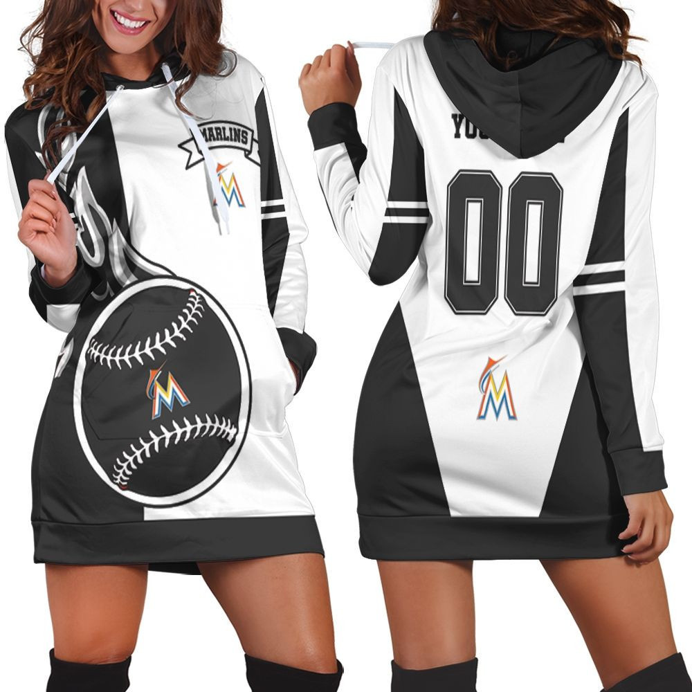 Marlins 3d Hoodie Dress Sweater Dress Sweatshirt Dress