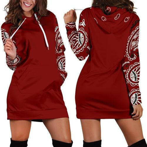 Maroon Hoodie Dress Sweater Dress Sweatshirt Dress 3d All Over Print For Women Hoodie