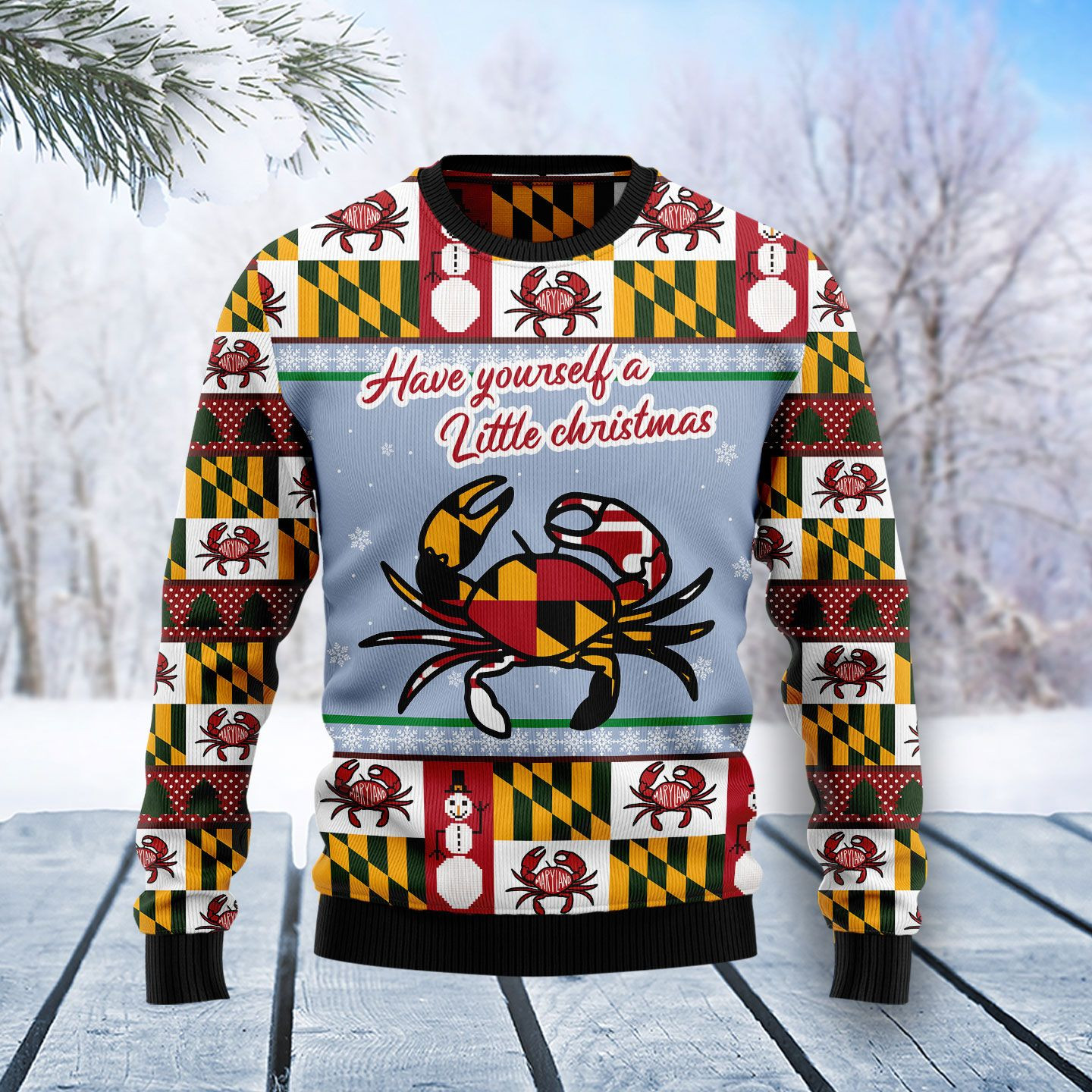 Maryland Symbols Christmas Ugly Christmas Sweater
