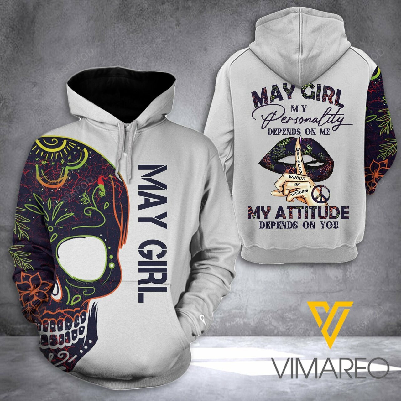 May Girl Skull 3d All Print Hoodie