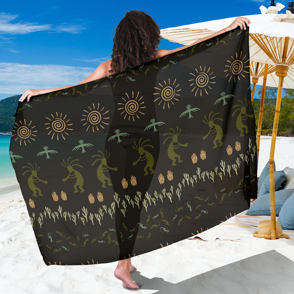 Mayan Pattern Print Sarong Cover Up Mayan Pareo Wrap Skirt Dress