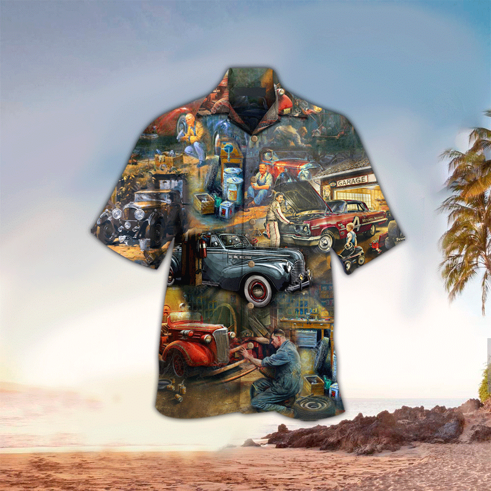 Mechanic Apparel Mechanic Hawaiian Button Up Shirt for Men and Women