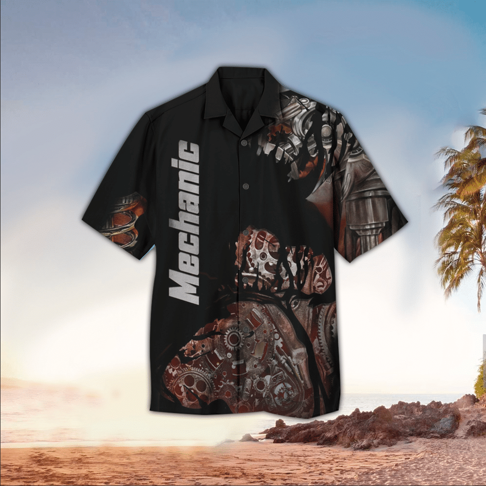 Mechanic Apparel Mechanic Hawaiian Button Up Shirt for Men and Women