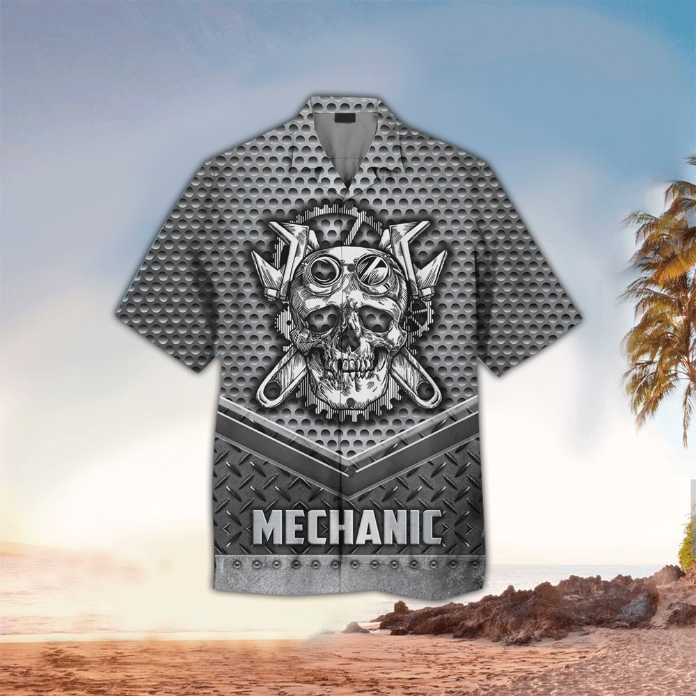 Mechanic Apparel Mechanic Hawaiian Button Up Shirt for Men and Women