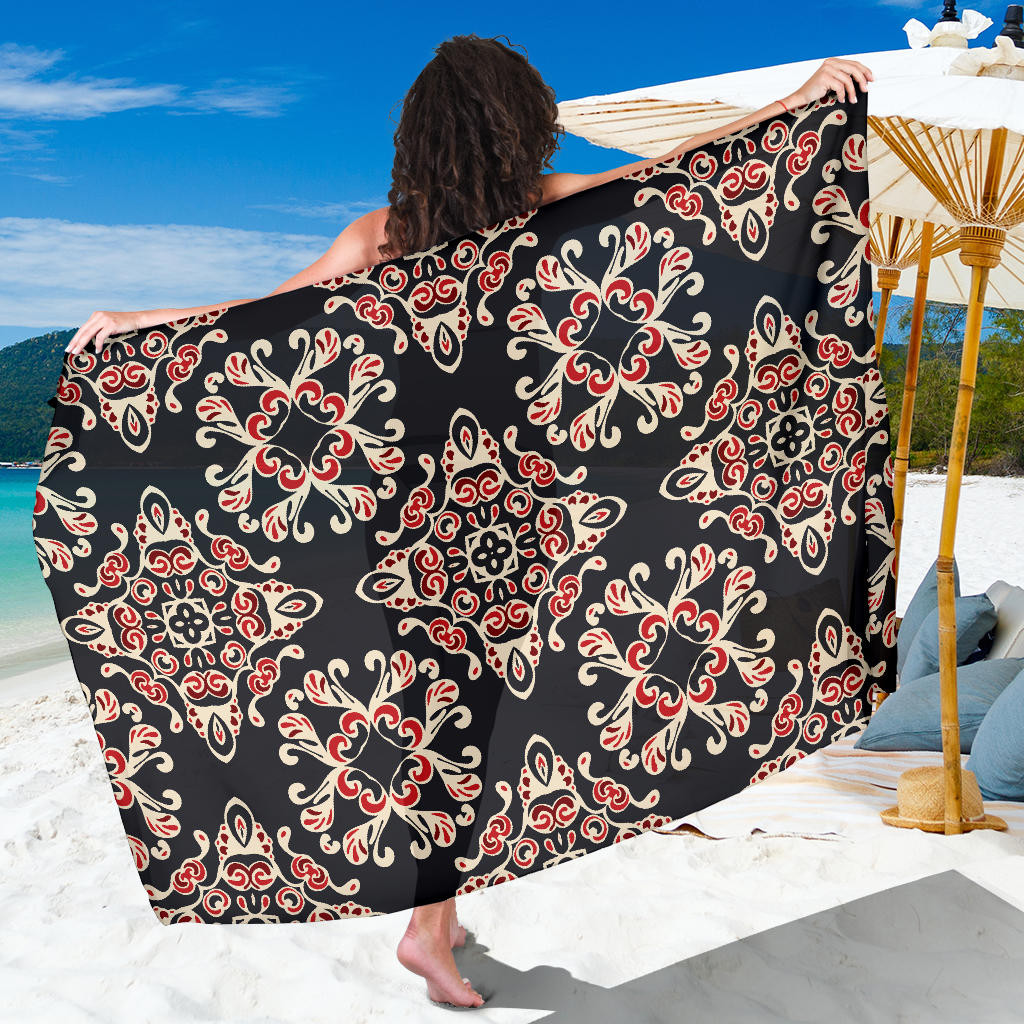 Medallion Pattern Print Sarong Cover Up Medallion Pareo Wrap Skirt Dress