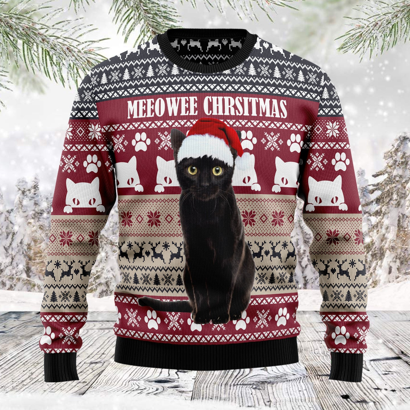 Meeowee Christmas Ugly Christmas Sweater