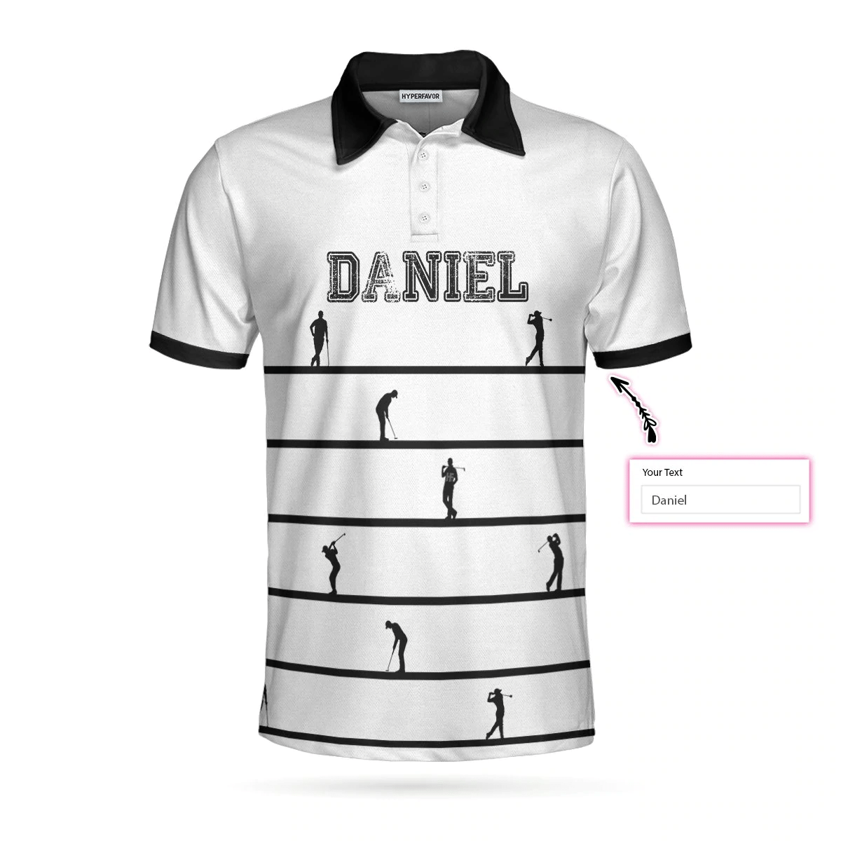 Meet Me At The 19th Hole Custom Polo Shirt Personalized Black And White Golf Shirts Short Sleeve Polo For Men