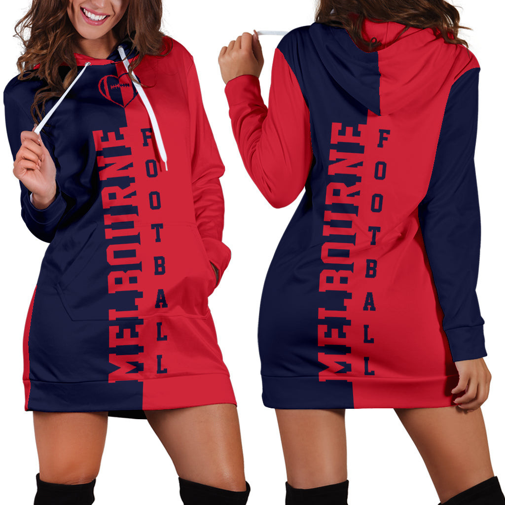 Melbourne Football Hoodie Dress 3d All Over Print For Women Hoodie