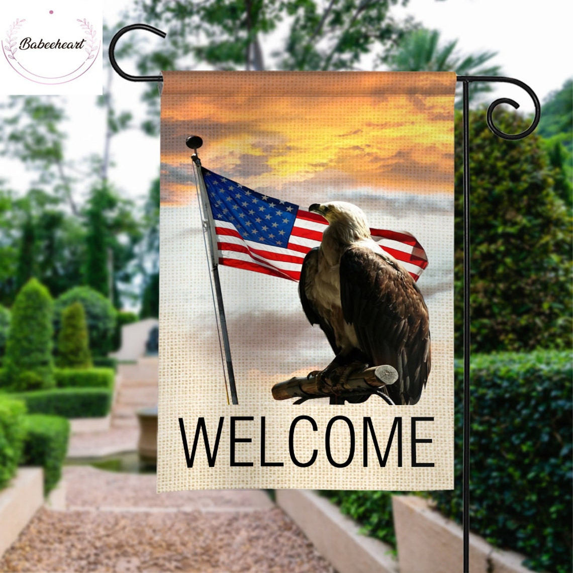 Memorial Day Flag Remember Soldiers Welcome Memorial Day Flag Eagle And American Flag outdoor Decor Memorial Military Garden Flag