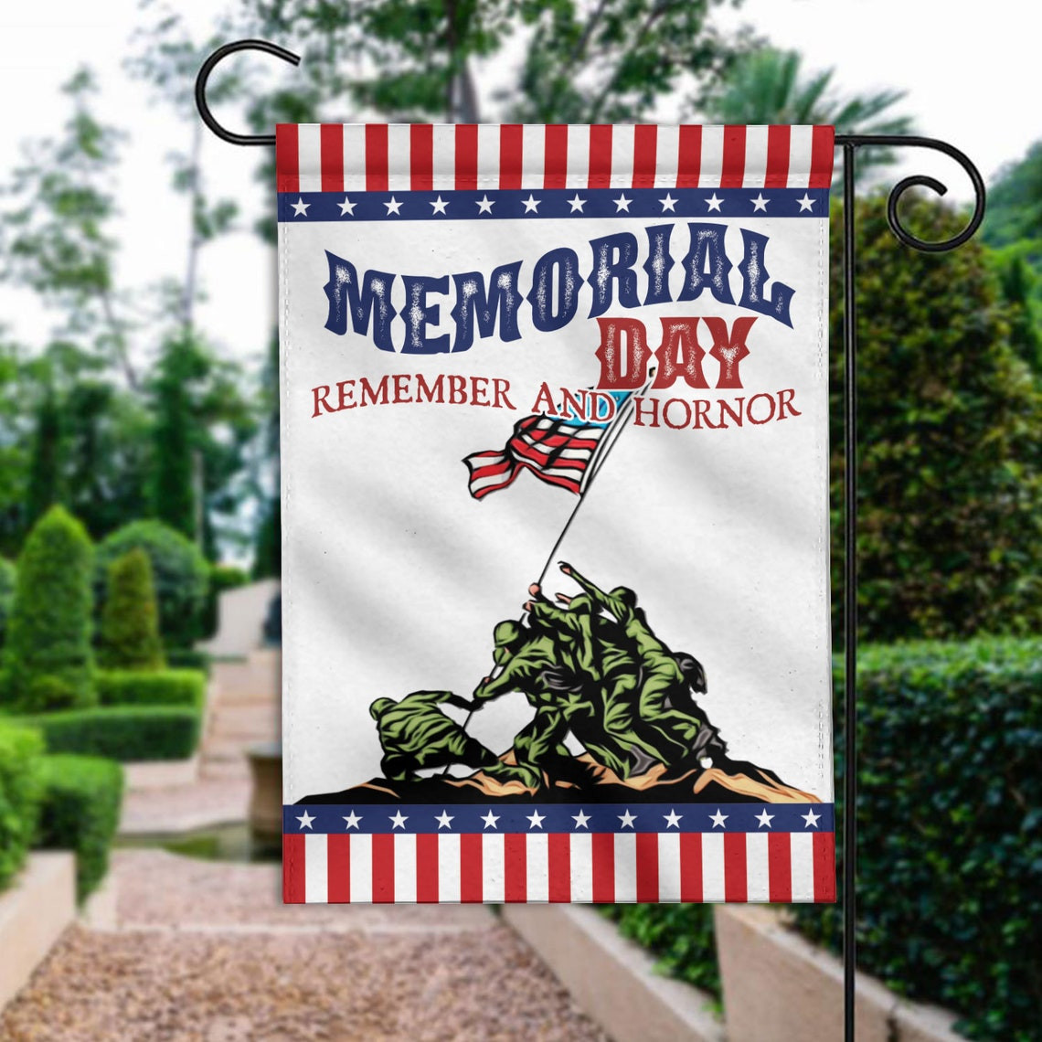 Memorial Day Garden Flag Remember And Honor US Army Veterans Day Decor Remember Soldiers  Double Sided Yard Outdoor Decoration