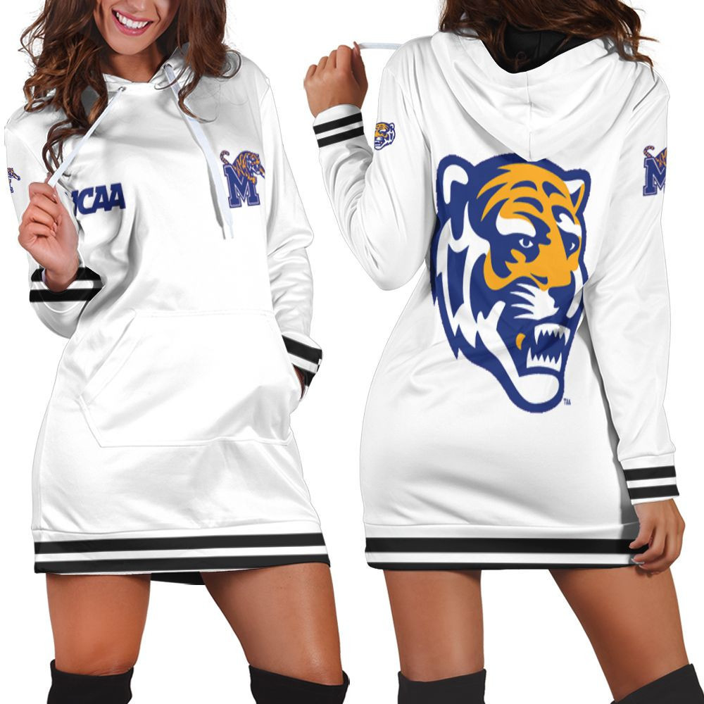 Memphis Tigers Ncaa Classic White With Mascot Logo Gift For Memphis Tigers Fans Hoodie Dress Sweater Dress Sweatshirt Dress