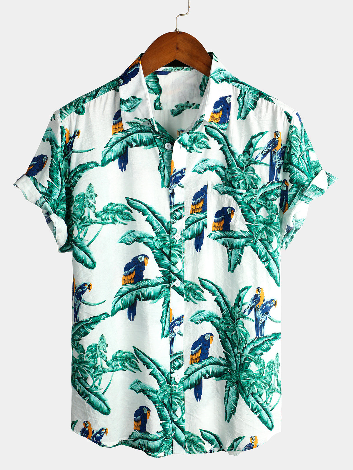 Men Holiday Short Sleeve Cotton Shirts Hawaiian Shirt for Men Women