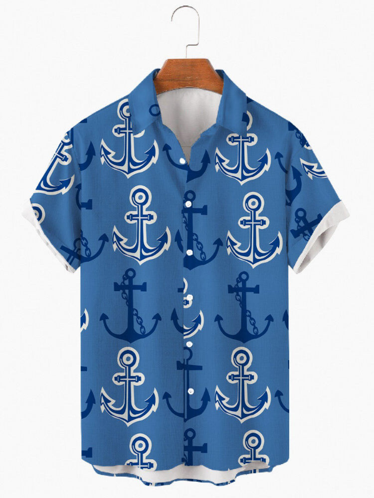 MenS Holiday Style Printed Hawaiian Shirt Summer Hawaiian