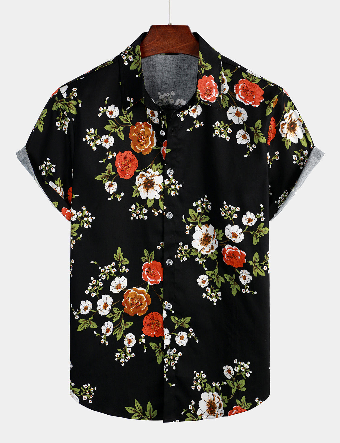 Mens Casual Floral Print Short Sleeve Shirt Hawaiian Shirt for Men Women