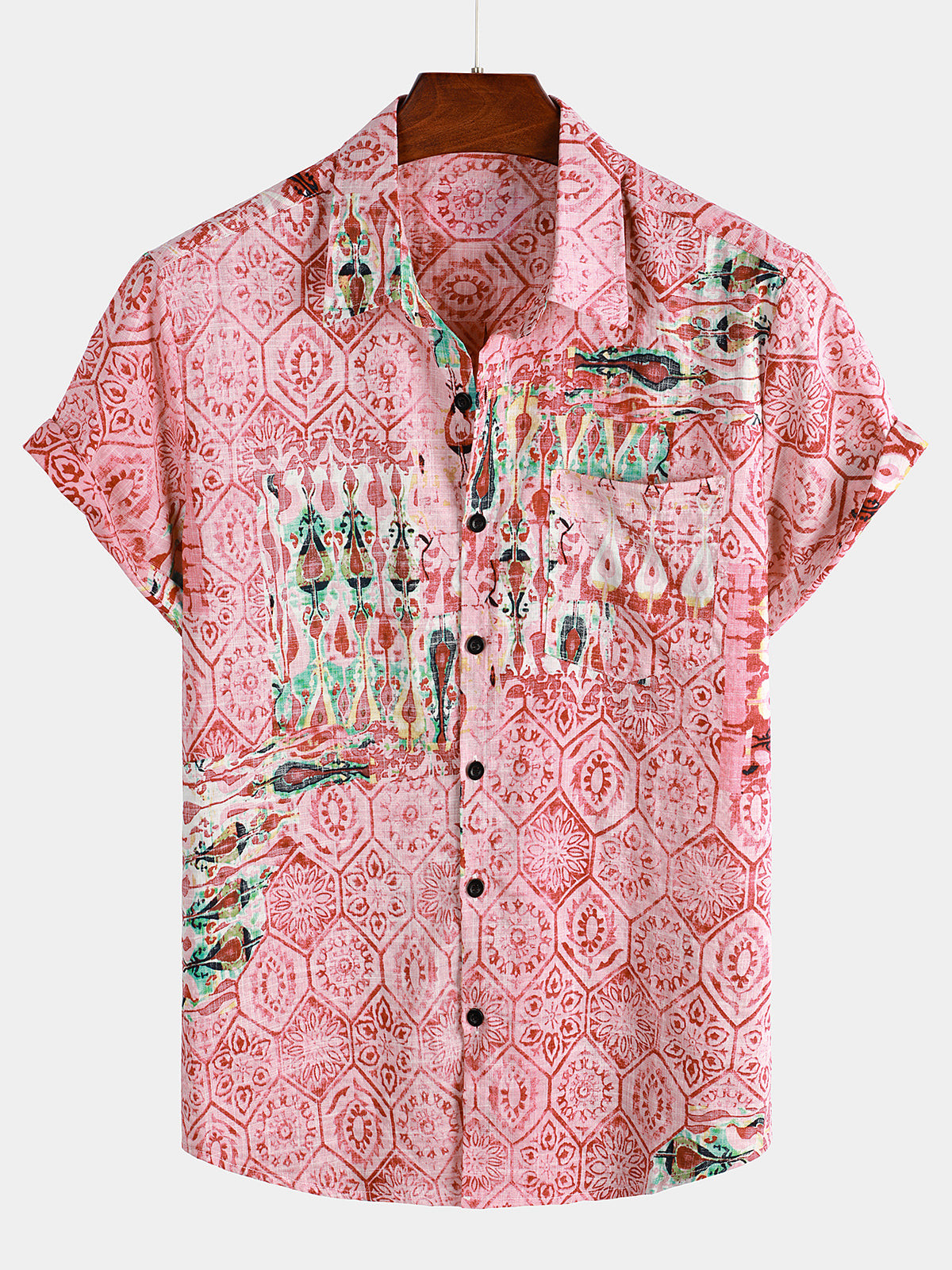 Mens Casual Holiday Pocket Holiday Shirt Hawaiian Shirt for Men Women