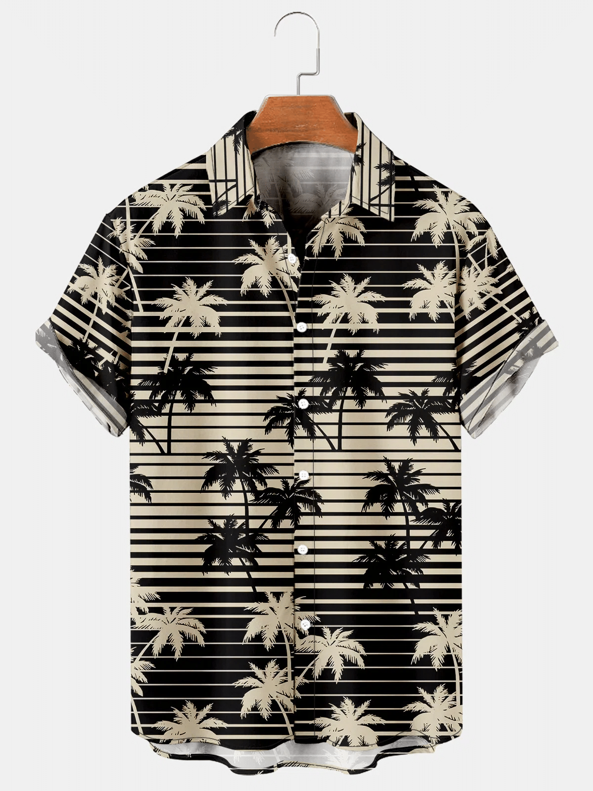 Mens Casual Resort Shirt Coconut Gradient Print Cotton Blend Shirt Hawaiian Shirt for Men Women