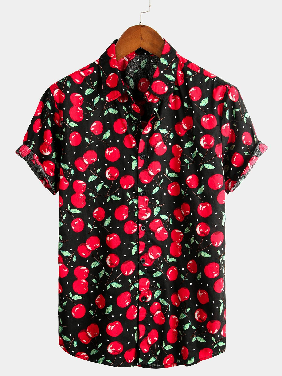 Mens Floral Cotton Tropical Hawaiian Shirt