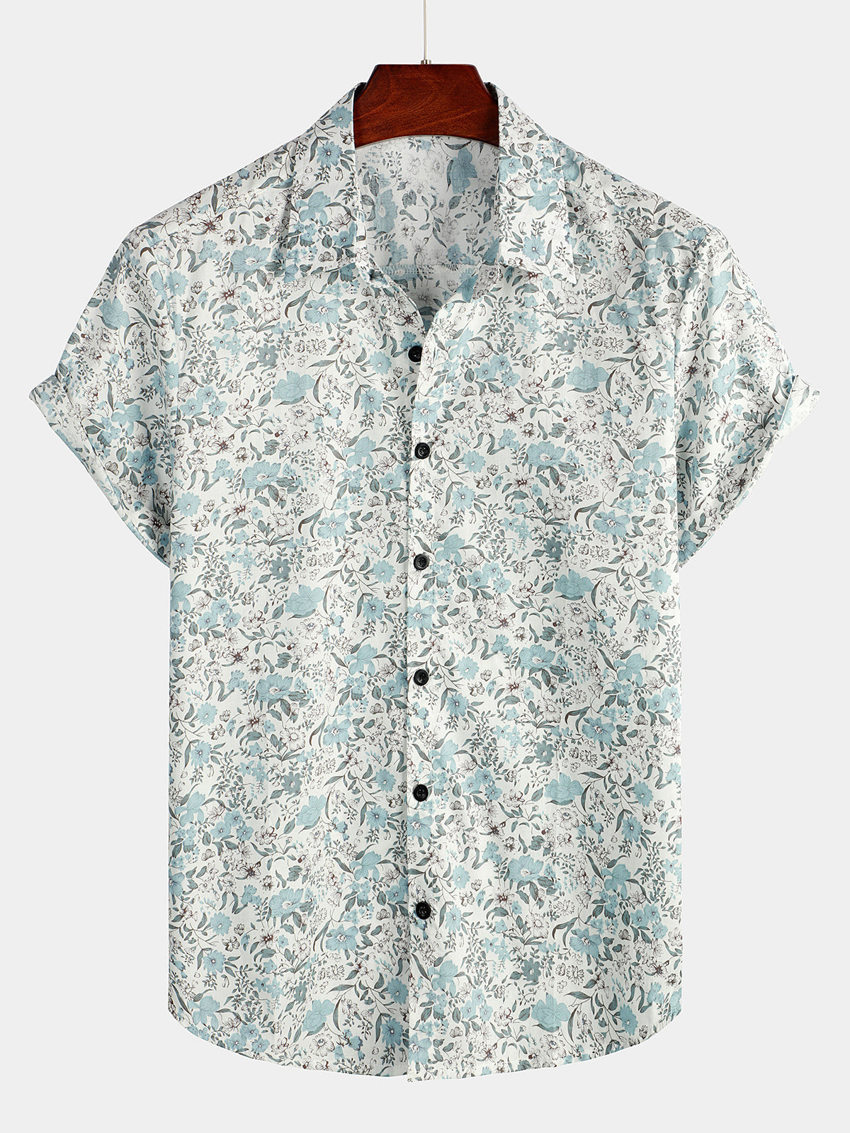 Mens Floral Cotton Tropical Hawaiian Shirt