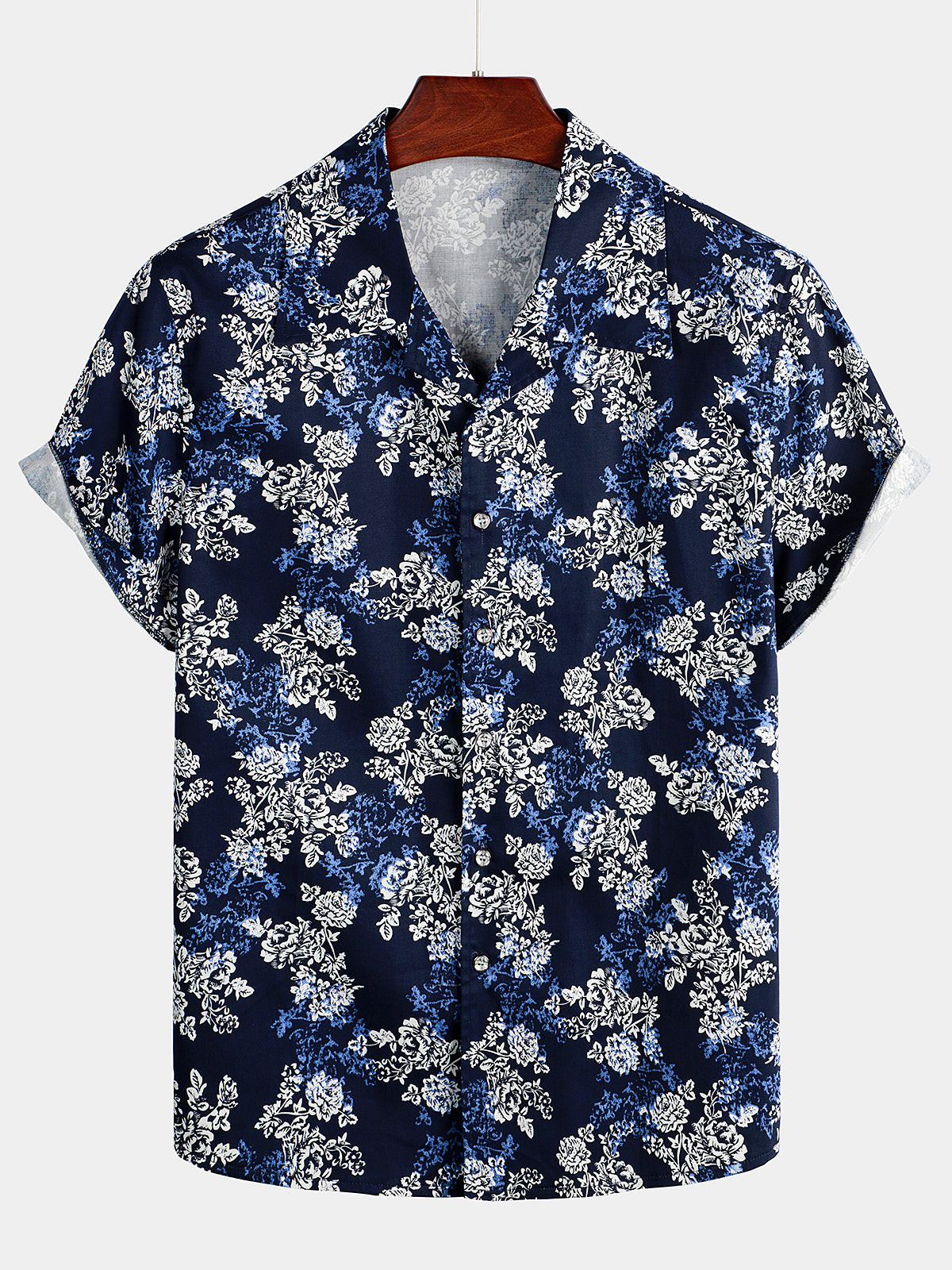 Mens Floral Cotton Tropical Hawaiian Shirt