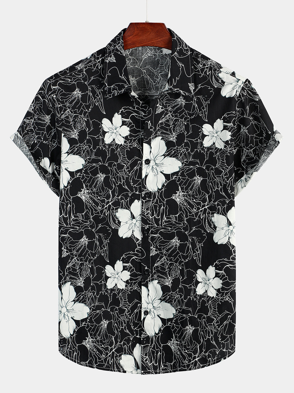 Mens Floral Printed Holiday Breathable Short Sleeve Shirt Hawaiian Shirt for Men Women