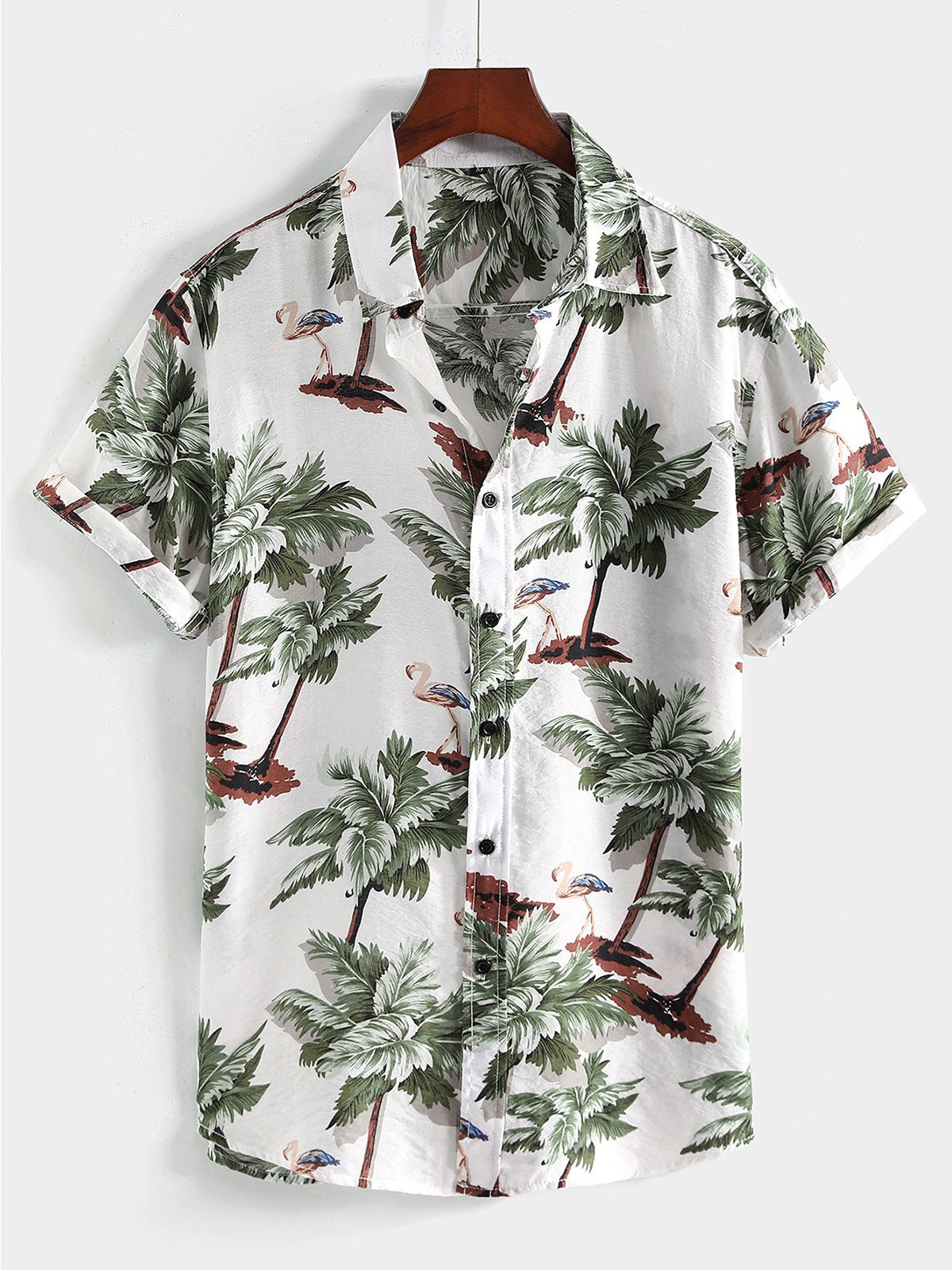 Mens Floral Printed Holiday Cotton Shirt Hawaiian Shirt for Men Women
