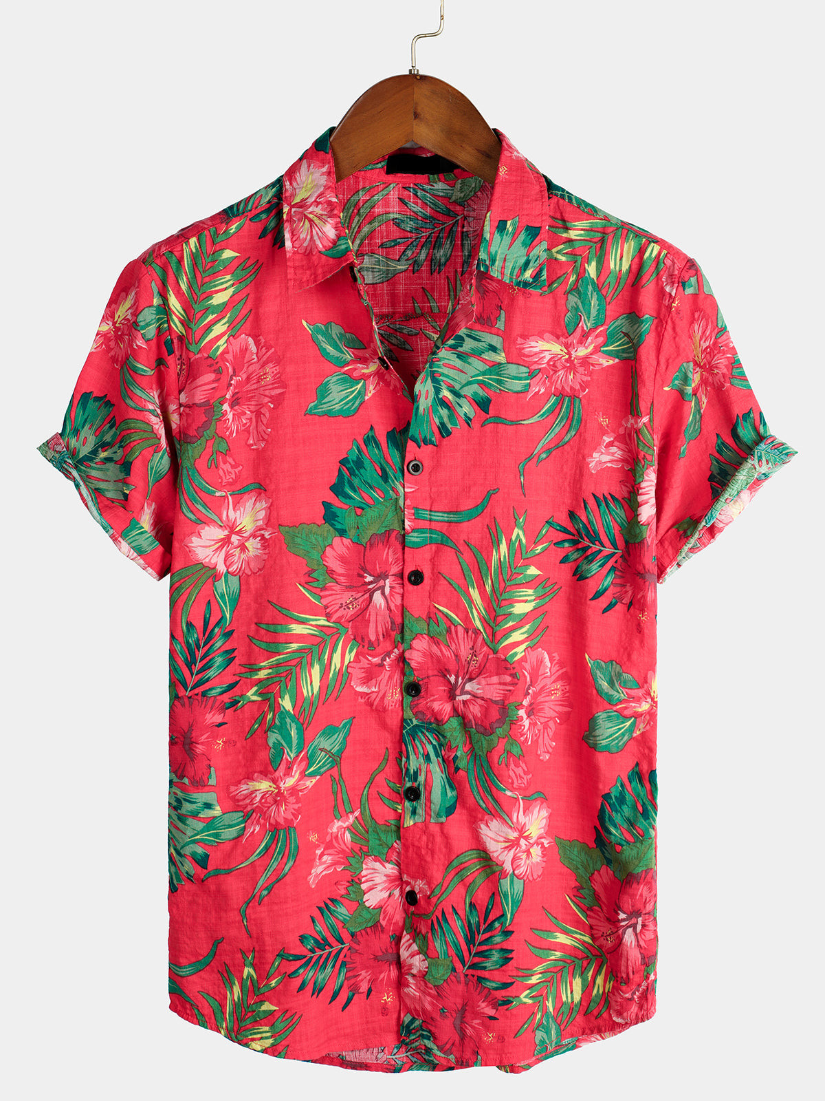 Mens Floral Tropical Hawaii Cotton Shirt Hawaiian Shirt for Men Women