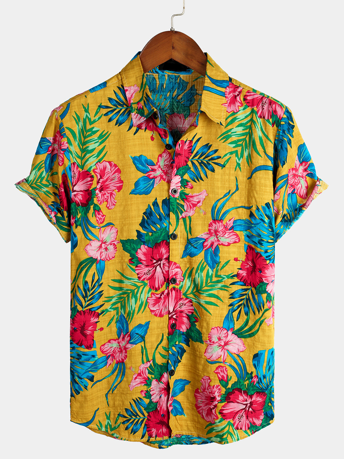 Mens Floral Tropical Hawaiian Short Sleeve Shirt Shirt