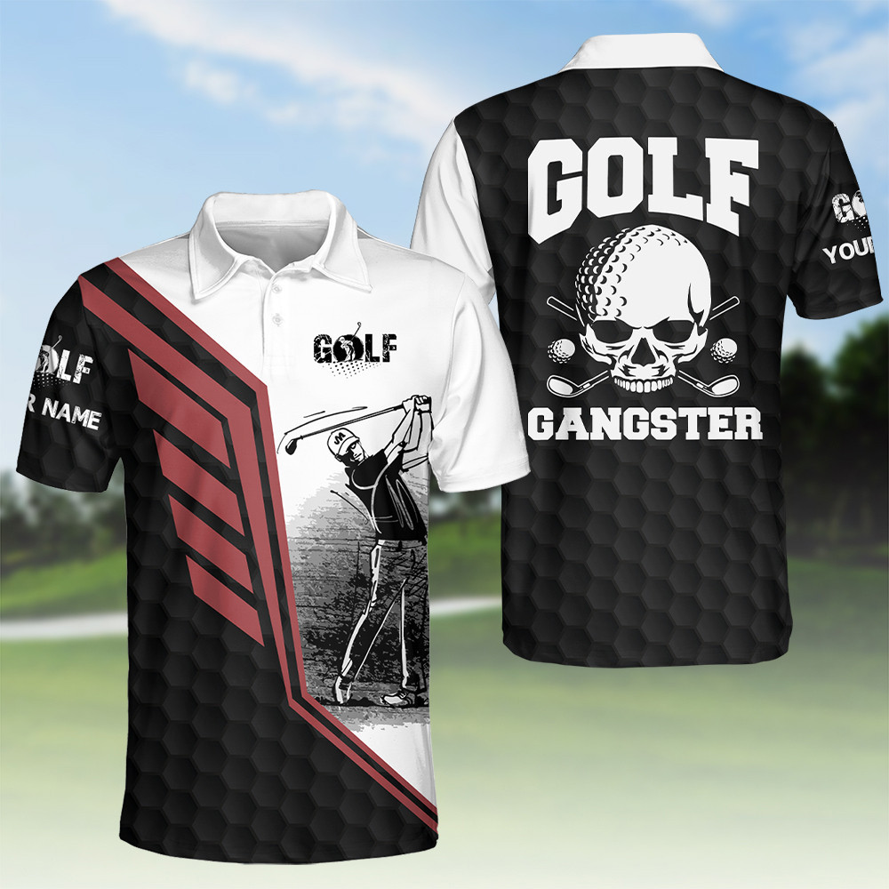 Mens Golf Polo Shirt Golf Gangster Short Sleeve Polo Shirt Golf Shirt For Men