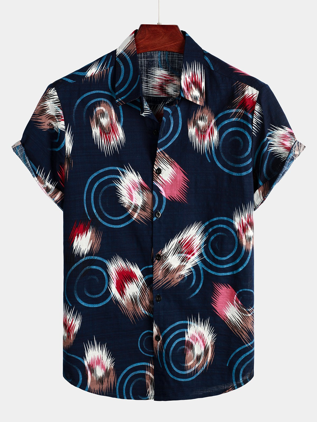 Mens Graphic Print Cotton Short Sleeve Shirt Hawaiian Shirt for Men Women